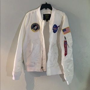 White Alpha Industries NASA bomber jacket